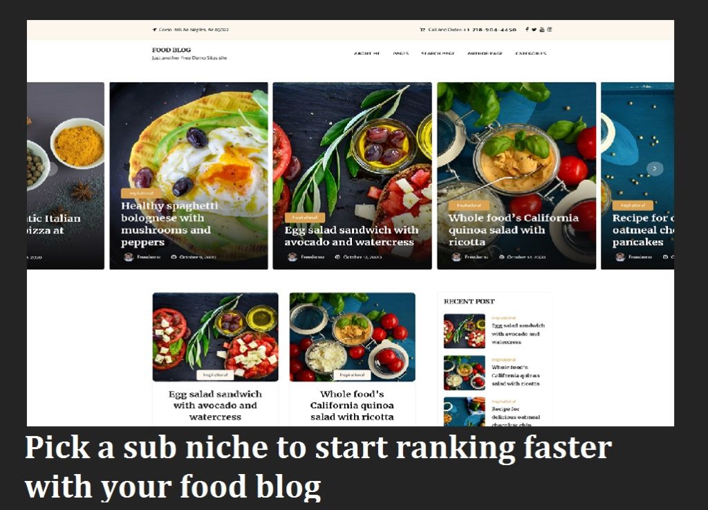 Creating a sub niches will help you monetize your food blog faster