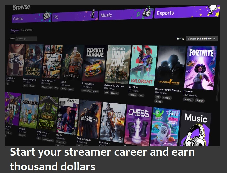 make money playing videogames on twitch, start your pro gaming career